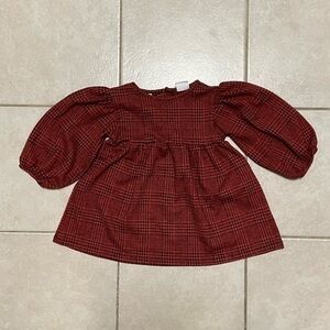 Houndstooth puff sleeve dress